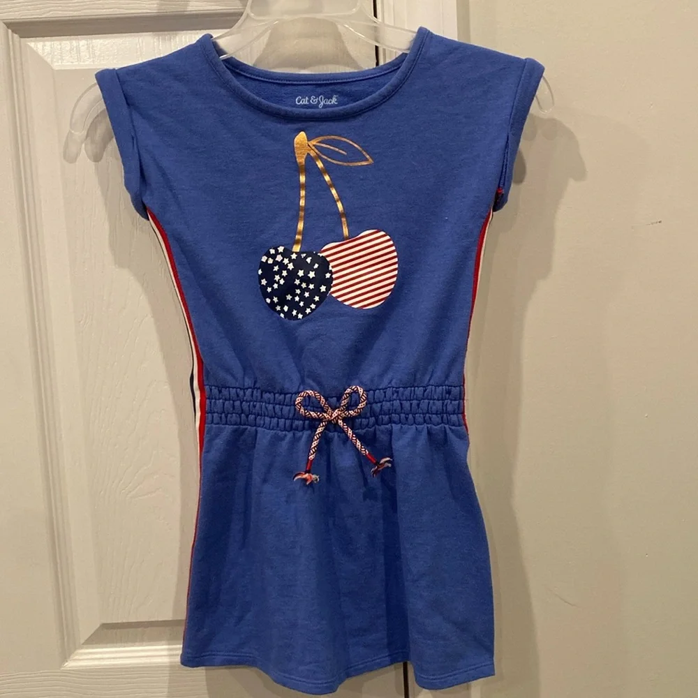 Cat & Jack Red White & Blue Dress - Girls size XS (4/5) kids extra small - Picture 1 of 5